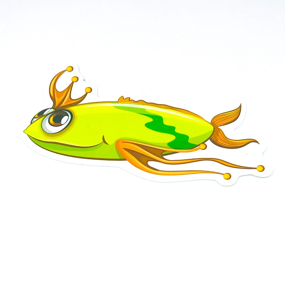 Fishy Prince Tropical Ocean Water Fish Cartoon Style Single Decor Sticker